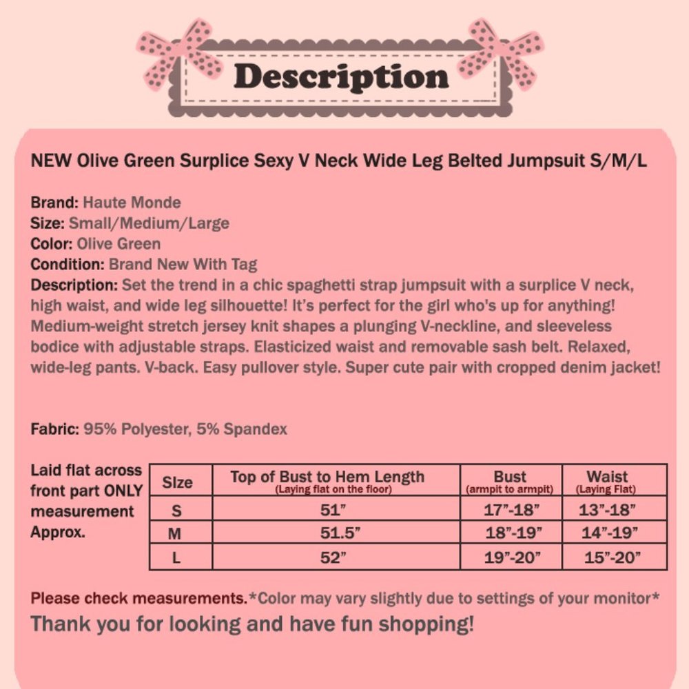 Olive Green Surplice V Neck Wide Leg Belt Jumpsuit - Picture 8 of 8